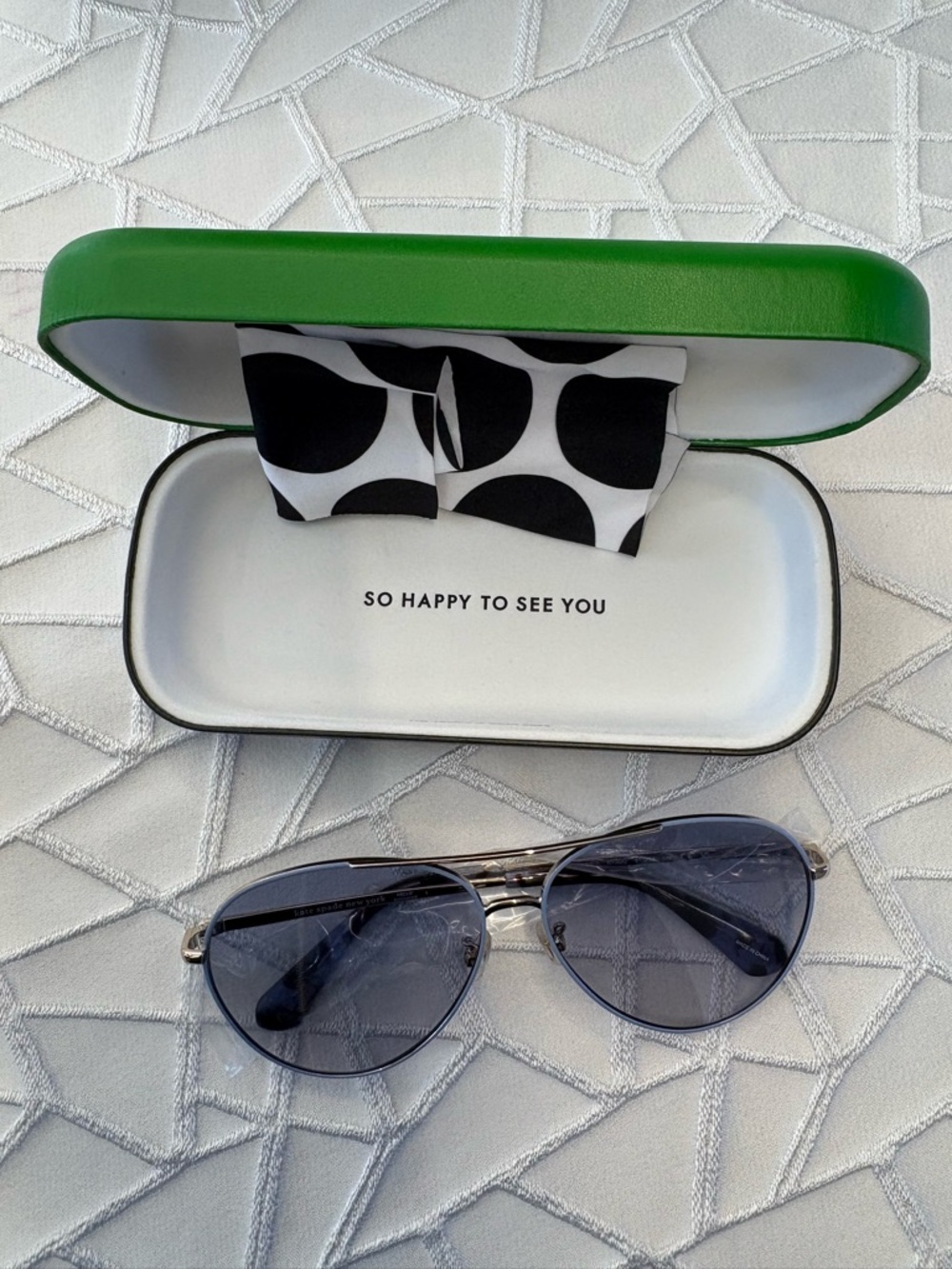 kate spade Light Blue Frame Sunglasses with Blue Tint Lenses